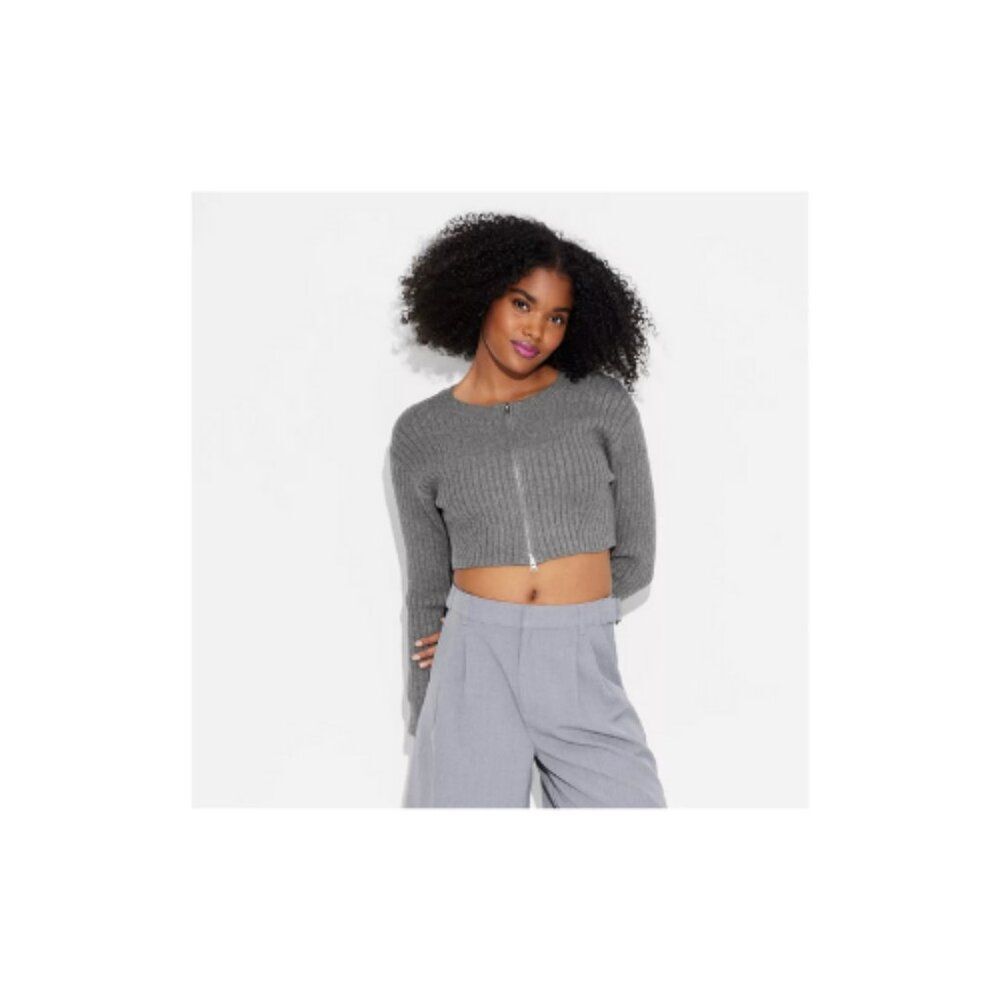 Women's Zip-Front Cardigan - Wild Fable Dark Gray